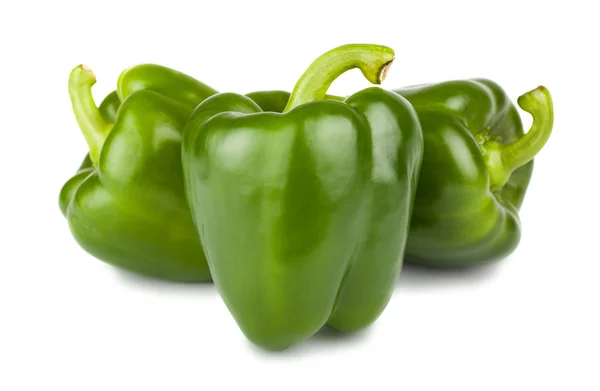 Drei süße grüne Paprika — Stockfoto