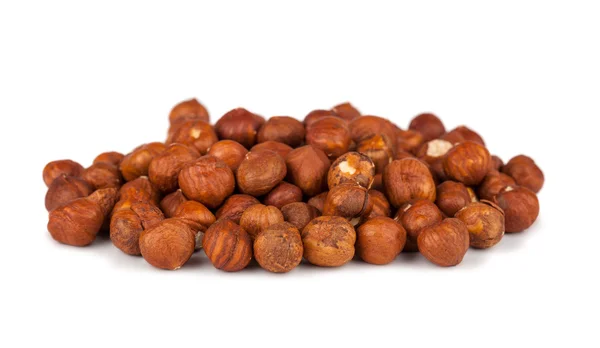 Heap of peeled filbert nuts — Stock Photo, Image