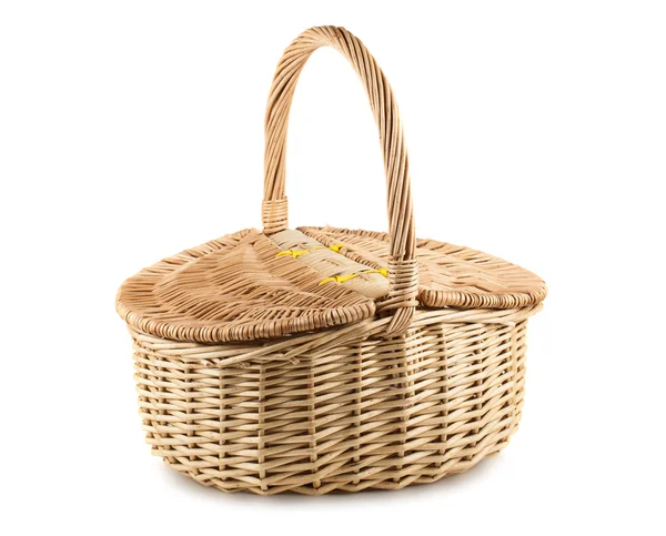 Picnic wicker basket — Stock Photo, Image