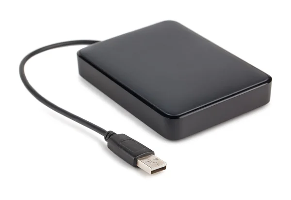 External hard disk with cable — Stock Photo, Image