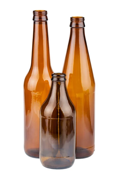 Three empty brown bottles — Stock Photo, Image