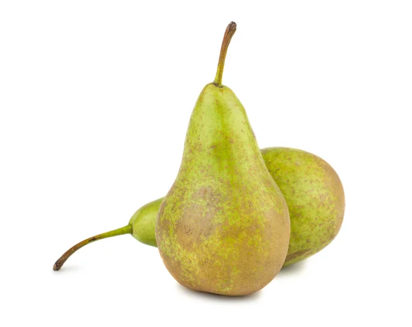 Pair of green ripe pears — Stock Photo, Image