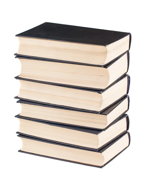 Stos książek czarna okładka — Zdjęcie stockowe