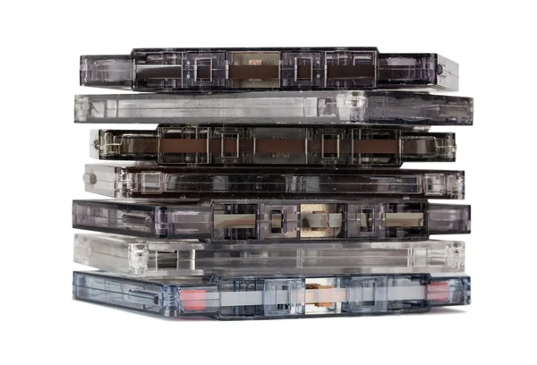 Stack of old audio cassettes — Stock Photo, Image