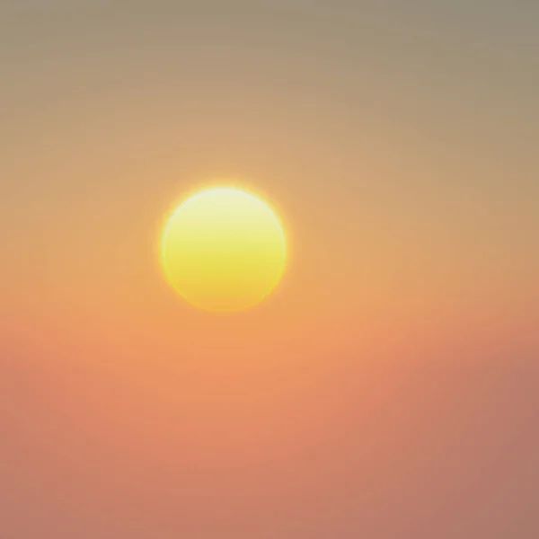 Sunset Clear Sky Large Sun Illustration — Stock Photo, Image