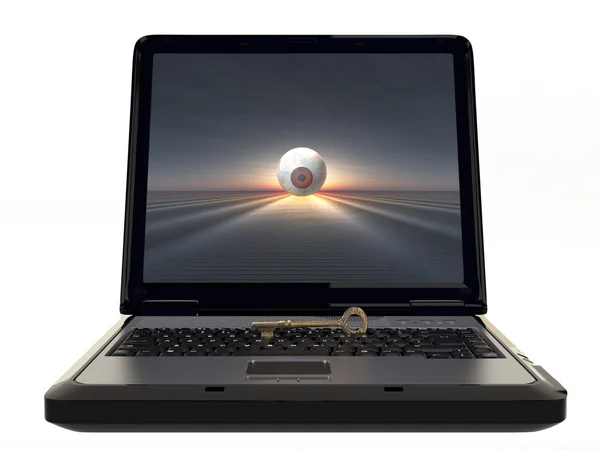 Güvenlik izle Laptop — Stok fotoğraf