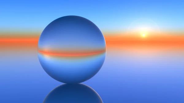 Glass Sphere Horizon — Stock Photo, Image