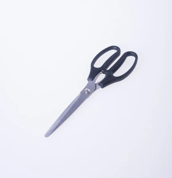 剪刀或背景上的黑色钢剪刀. — 图库照片