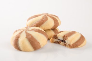 tanımlama bilgilerini veya bir arka plan üzerinde çikolata kurabiye.