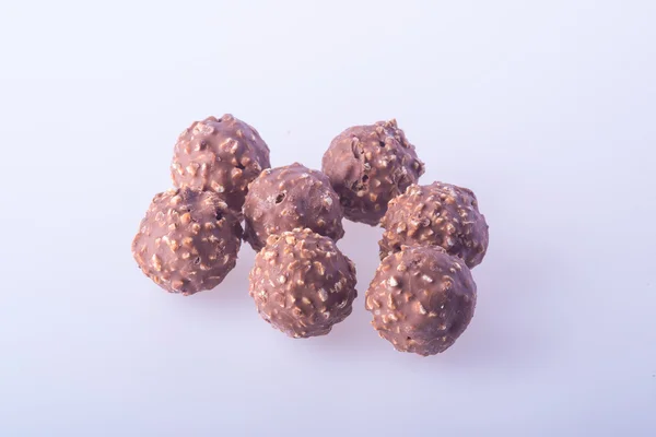 Coklat bola atau permen coklat di latar belakang . — Stok Foto