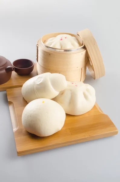 pao or chinese steamed bread on a background.