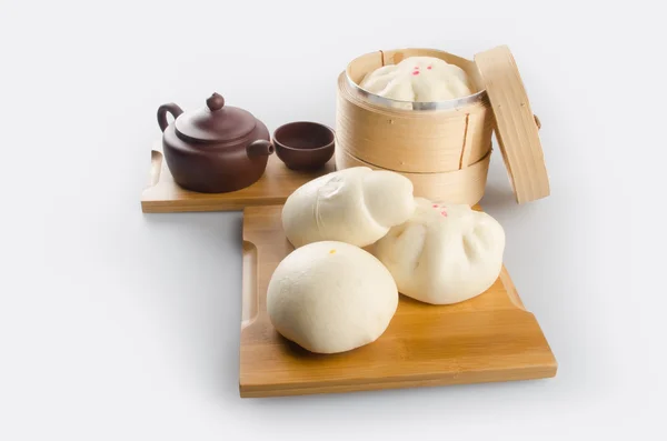 Asya Buns Pao veya buğulama Barbekü domuz eti yemeye hazır.