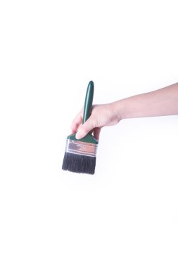 el ile boya fırçası. bir arka plan üzerinde el ile boya fırçası. 