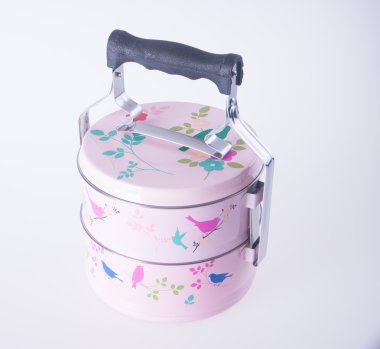 Gıda kabı tiffin, arka plan üzerinde gıda kabı.