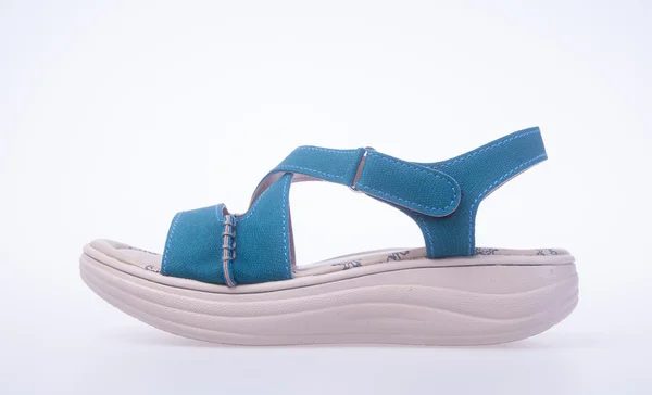 Shoe. blue colour fashion woman shoes on a background. — Stock Photo, Image