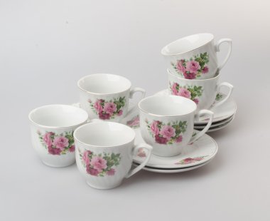 çay fincanı ya da bir arka plan üzerinde ayarla çay fincanı.