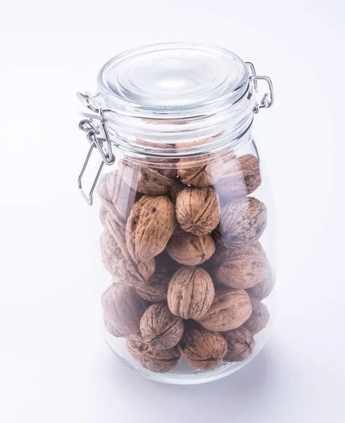 stock image nut. walnut on the background