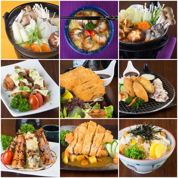 Japanese food collage on the background — Stock Photo, Image