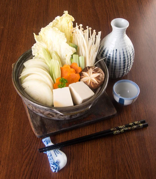 Ιαπωνική κουζίνα. ζεστό γλάστρα για το φόντο — Φωτογραφία Αρχείου