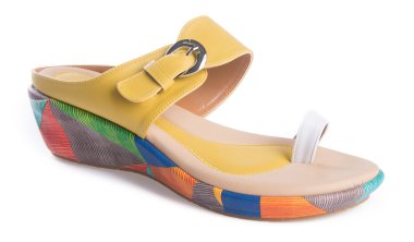Ayakkabı. arka planda kadın moda sandal.