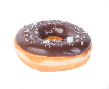 Beyaz arka planda çikolatalı çörekler.