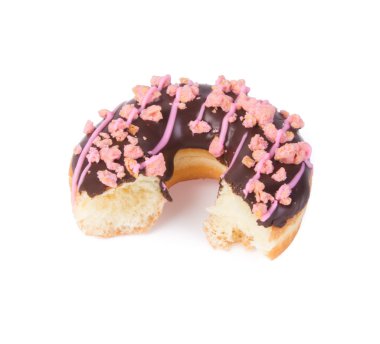 Beyaz arka planda çikolatalı çörekler.