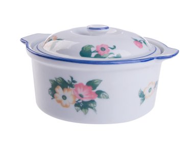 Seramik gıda aranjman arka plan üzerinde.