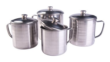 kupa. Paslanmaz çelik kupa zemin üzerine