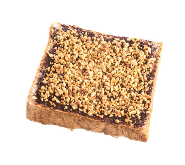 Bröd. brödskiva med choklad grädde — Stockfoto