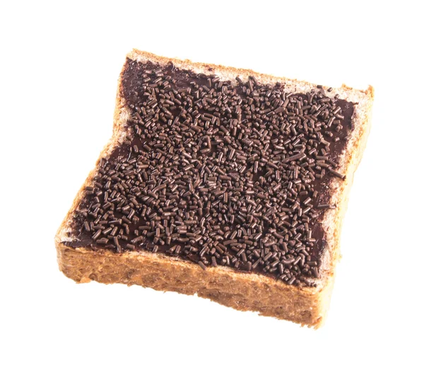 Bread. slice of bread with chocolate cream — Stock Photo, Image