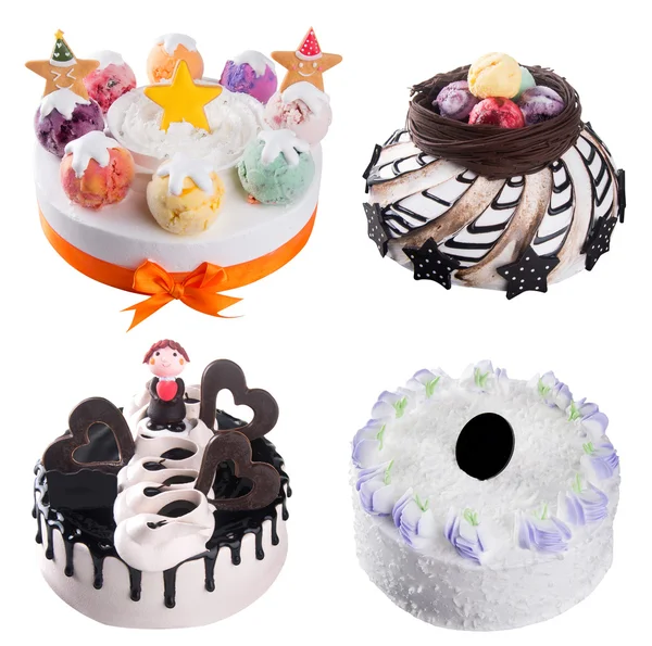 Taart. Ice cream cake collectie op achtergrond — Stockfoto