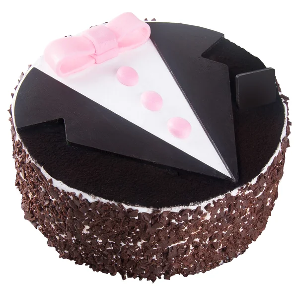 Kuchen. Schokoladenkuchen auf Hintergrund — Stockfoto