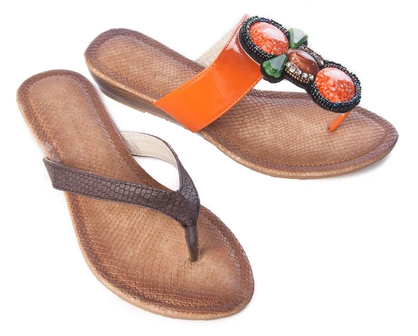 Ayakkabı. arka planda kadın moda sandal. — Stok fotoğraf