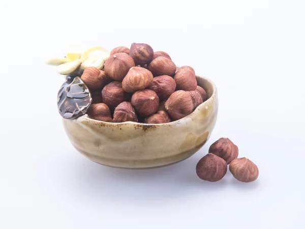 Nuts. hazelnuts on the background — Stock Photo, Image