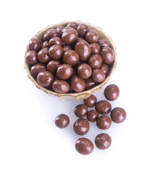 Chocolate balls. chocolate balls in bowl on a background — Stock Photo, Image