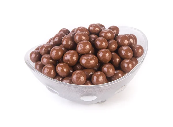 Chocolade ballen. chocolade ballen in kom op een achtergrond — Stockfoto