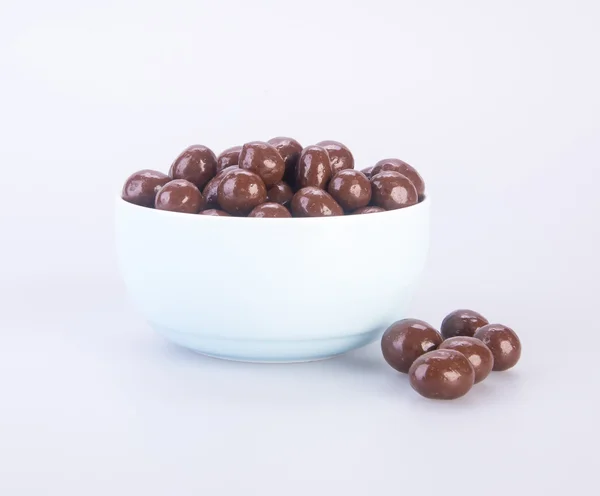 チョコレート ボールです。背景にボウルにチョコレート ボール — ストック写真