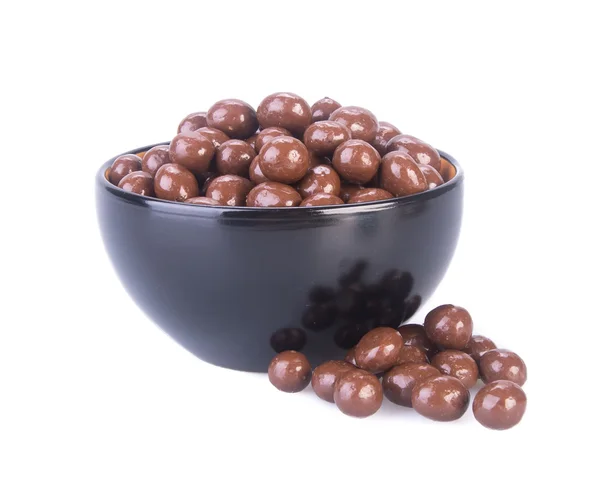 Chocolade ballen. chocolade ballen in kom op een achtergrond — Stockfoto