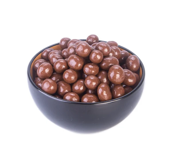 Chocolade ballen. chocolade ballen in kom op een achtergrond — Stockfoto