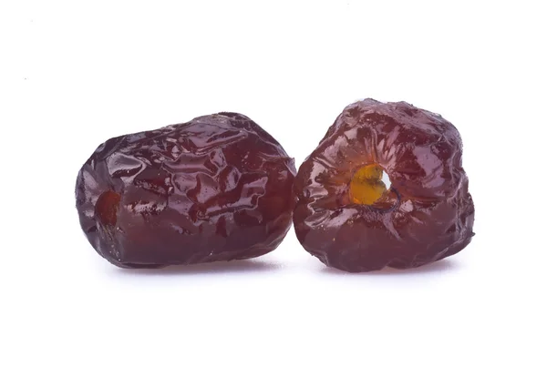 Geconserveerde vruchten. Chinese suiker datum bewaard vruchten op de bac — Stockfoto