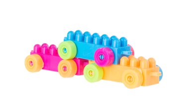 Oyuncak. Oyuncak blok araba. Oyuncak blok araba arka planda