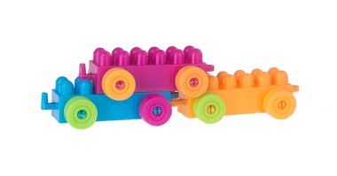 Oyuncak. Oyuncak blok araba. Oyuncak blok araba arka planda