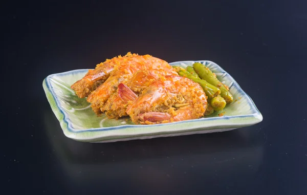 咖喱虾的背景。咖喱虾的背景 — 图库照片