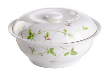 Pot. güveç arka planda. adam güveç pot