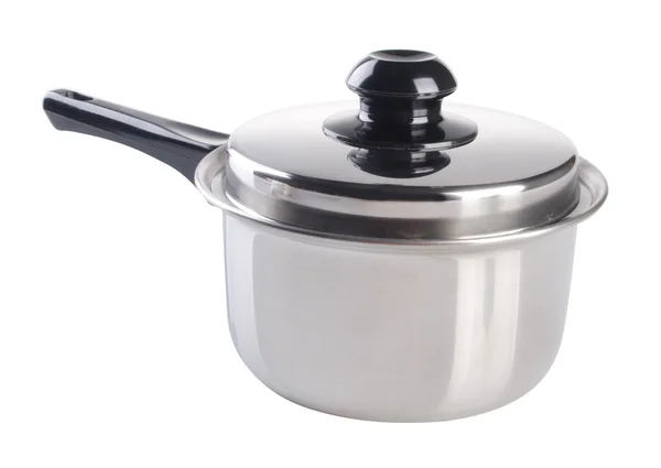Pot. stainless steel pot collection on a background — Stock Photo, Image