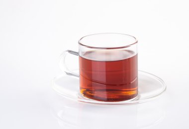 Bir arka plan cam bardakta çay. Bir backgrou cam bardakta çay