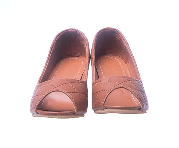 Scarpa. Brown colore moda donna scarpe su uno sfondo . — Foto Stock