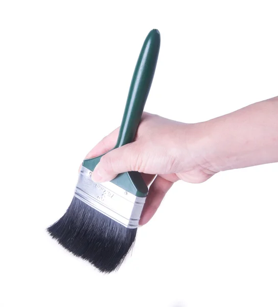 Paint brush with hand. paint brush with hand on a background. — Stock Photo, Image