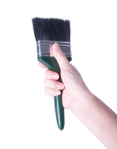 Paint brush with hand. paint brush with hand on a background. — Stock Photo, Image