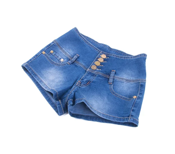 Jeans oder Jeans Shorts isoliert auf weißem Hintergrund. — Stockfoto